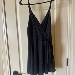 NWOT- ROMPER Beautiful black/charcoal gray SQUORT Size M Silky Feel